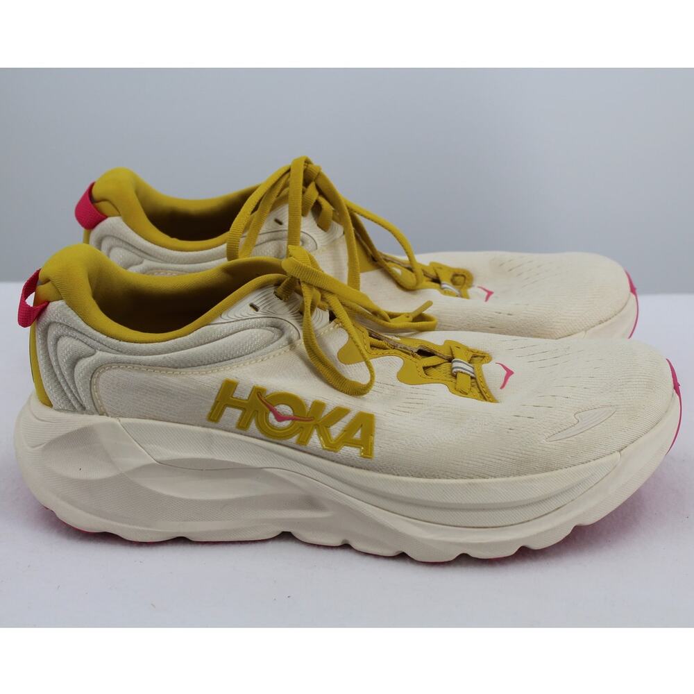 HOKA Women's Gaviota 6 Birch/Yellow Gold 9.5D Wide